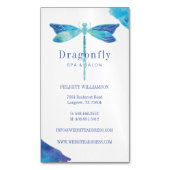 Elegante Blauwe Waterverf Wash Dragonfly Logo Magnetisch Visitekaartje (Voorkant Verticaal)