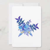 Elegante Blauwe Waterverf Wildflower Bruiloft Kaart (Achterkant)