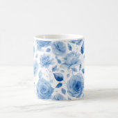 Elegante blauwe waterverfrozen klassieke mok (Center)