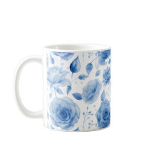 Elegante blauwe waterverfrozen klassieke mok 