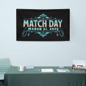 Elegante blauwe wedstrijddag 2025 spandoek (Beurs)