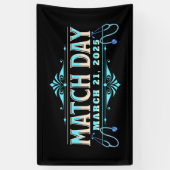 Elegante blauwe wedstrijddag 2025 spandoek (Verticaal)