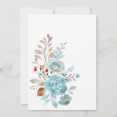 Elegante Blauwe Wildbloemen Chique Moederdag Brunc Kaart (Achterkant)