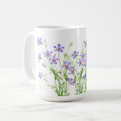 Elegante  Blauwe Wildbloemen Grote Mok (Voorkant links)