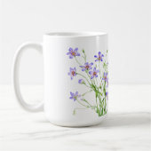 Elegante  Blauwe Wildbloemen Grote Mok (Links)