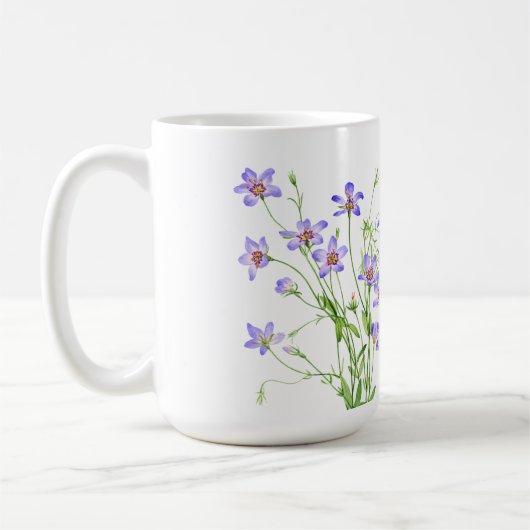 Elegante  Blauwe Wildbloemen Grote Mok (Links)