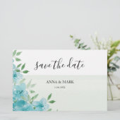 Elegante Blauwe Wildbloemen Waterverf Kunst Briefpapier (Staand voorkant)