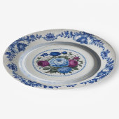 Elegante Blauwe wilde bloem Bloemen Keramische bru Papieren Bordje (Gekanteld)