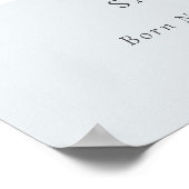 Elegante blauwe wilde bloem monogram wapen geboort poster (Hoek)