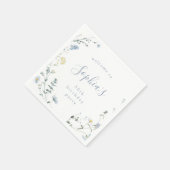 Elegante blauwe wilde bloem rustieke Boho verjaard Servet (Hoek)