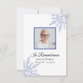 Elegante Blauwe Winter Sneeuwvlok Begrafenis Sympa Bedankkaart (Voorkant)