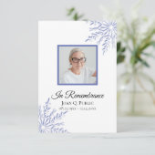 Elegante Blauwe Winter Sneeuwvlok Begrafenis Sympa Bedankkaart (Staand voorkant)