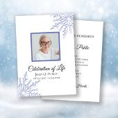 Elegante Blauwe Winter Sneeuwvlokken Viering van h Kaart