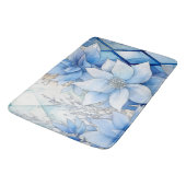 Elegante blauwe winterbloemen badmat (Gekanteld)