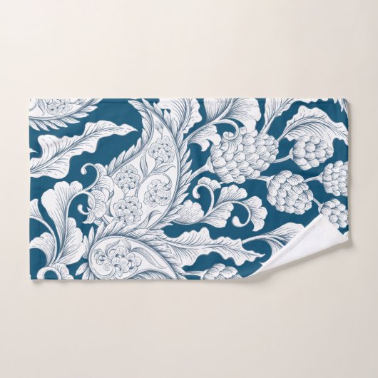 Elegante Blauwe & Witte Ananas Handdoek (Handdoek)