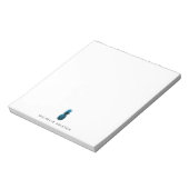 Elegante Blauwe Witte Ananas Maatwerk Notitieblok (Linkerzijde)