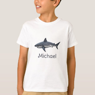 Elegante blauwe witte haai Gepersonaliseerd T-shirt