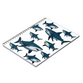 Elegante blauwe witte haai notitieboek (Linkerzijde)