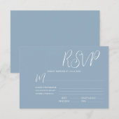 Elegante Blauwe & Witte Huwelijks RSVP Kaart (Voorkant / Achterkant)