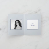 Elegante Blauwe & Witte Lelie Herinnering Condolea Feestdagen Kaart (Binnen)