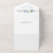 Elegante Blauwe Witte Rozen Bloemstuk All In One A All In One Uitnodiging (Buitenkant)