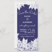 Elegante Blauwe Witte Save the Date Magnetische Uitnodiging (Voorkant)