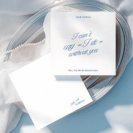 Elegante blauwe & witte uitnodigingskaart voor bru kaart