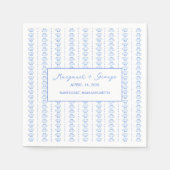 Elegante blauwe zeeschelp nautische kust bruiloft servet (Voorkant)