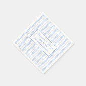 Elegante blauwe zeeschelp nautische kust bruiloft servet (Hoek)