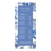 Elegante blauwe zeeschelpen prijslijst rek kaart (Voorkant)