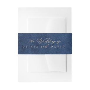Elegante Blauwe Zeevaart Huwelijk Uitnodigingen Wikkel