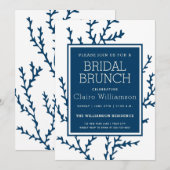 Elegante Blauwe Zeewier - Bruidsbrunch in Kuststij Kaart (Voorkant / Achterkant)