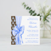 Elegante Blauwe Zeilboot Baby Boy Douche Kaart (Staand voorkant)