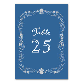 Elegante Blauwe & Zilveren Krans Monochromatische Kaart
