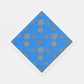 Elegante blauwe zilveren sneeuwvlokken servet (Hoek)