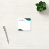 Elegante blauwe & zwarte golven aanpasbaar post-it® notes (Kantoor)