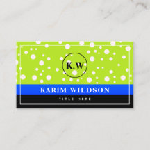 Elegante Blauwe Zwarte Groene Monogram Initiaal