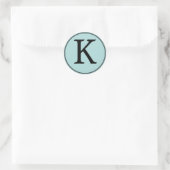 Elegante Blauwe & Zwarte Monogram Stickers (Tas)