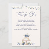 Elegante Blauwebes Eerste Verjaardag Bedankkaart (Voorkant)