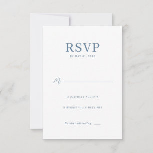 Elegante Blauwgrijze RSVP-kaart RSVP Kaartje