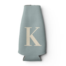 Elegante Blauwgrijze & Witte Monogram