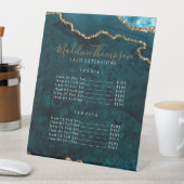 Elegante Blauwgroen Agate Geode Marmeren Diensten  Reclamebord Met Voetstuk (Insitu)