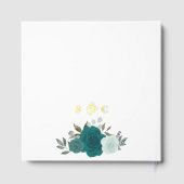 Elegante Blauwgroen & Aqua Boho Chic Rozen Folie b Gastenboek (Achterkant)