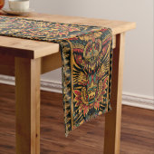 Elegante Blauwgroen "Aztec Dream" eettafel runner Medium Tafelloper (Voorbeeld)