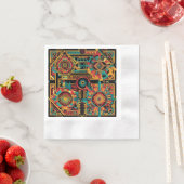 Elegante Blauwgroen "Aztec Dream" feestelijke cock Servet (Insitu)