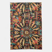 Elegante Blauwgroen "Aztec Dream" geweven keukenha Theedoek (Verticaal)