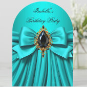 Elegante Blauwgroen Black Jewel Bow verjaardagsfee Kaart