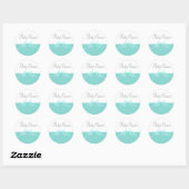Elegante Blauwgroen Blauw Baby showers Stickers (Vel)