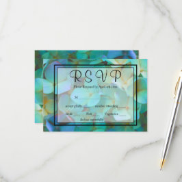 Elegante Blauwgroen blauw roze hortensia bloemen R RSVP Kaartje