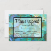 Elegante Blauwgroen blauw roze hortensia bloemen R RSVP Kaartje (Voorkant)